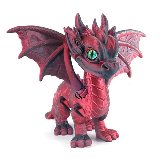 High-Quality 3D Printed Dragon Figurine โ Small Flying Dragons with Multi-Jointed Movement for Desk & Home Dรฉcor