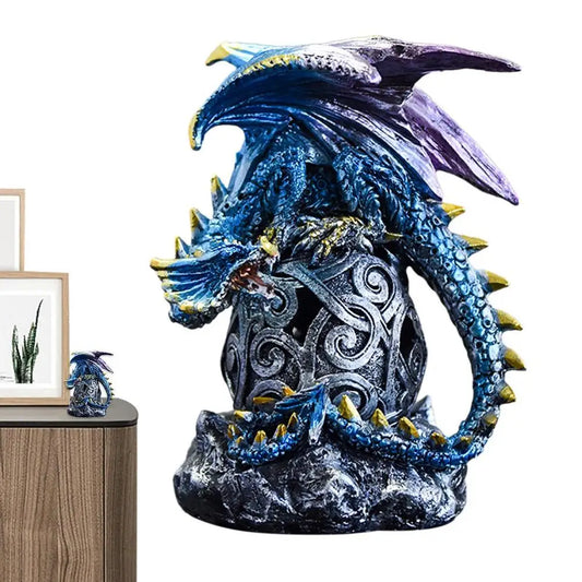Dragon Skull Statue โ Fantasy Medieval Dragon Figurine for Fireplace, Halloween & Home Dรฉcor