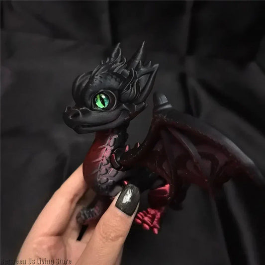 High-Quality 3D Printed Dragon Figurine โ Small Flying Dragons with Multi-Jointed Movement for Desk & Home Dรฉcor