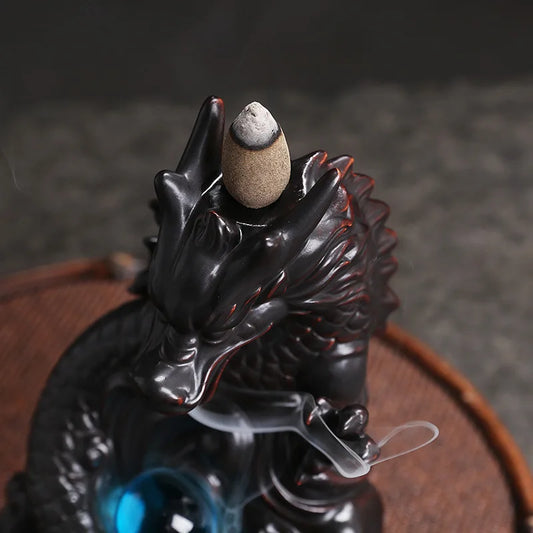 Dragon Backflow Incense Burner โ Ceramic Incense Holder for Home Decor & Aromatherapy (Without Incense)