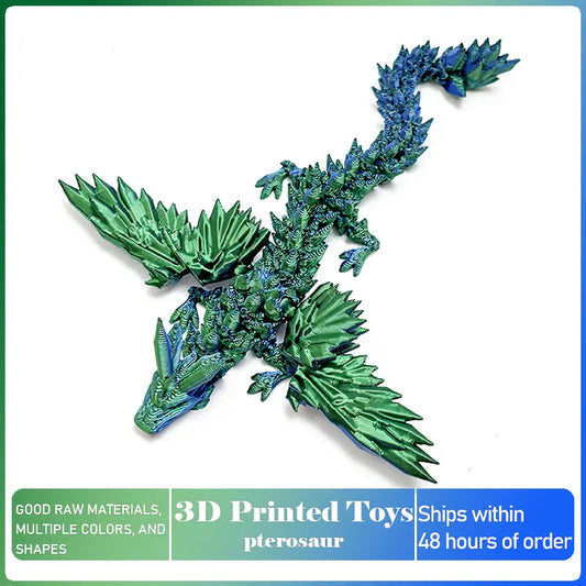 3D Printed Dragon with Movable Wings โ Office Desk Accessory & Creative Home Decor