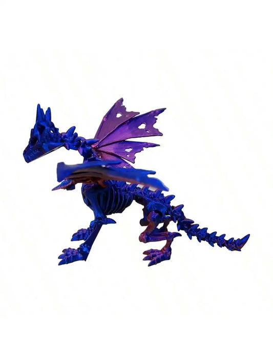 1Pc 3D Printed Dragon Skeleton with Movable Joints โ Unique Indoor/Outdoor Decor & Animal Model Figurine