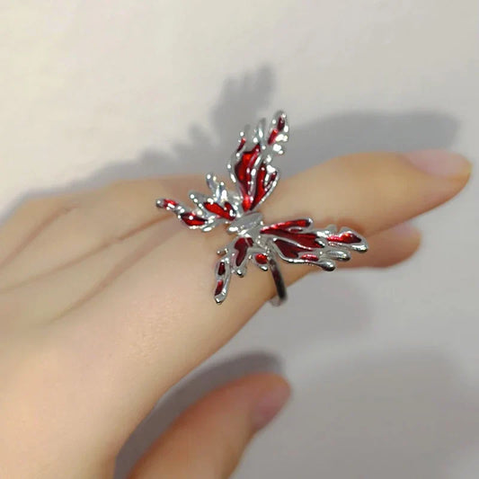 Vintage Dark Dragon Open Ring โ Silver Color Punk Fashion Jewelry for Men & Women